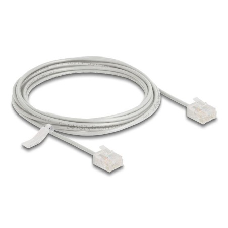 Delock rj45 cable de red cat.6 utp ultra slim 3 m gris con kurzen machon
