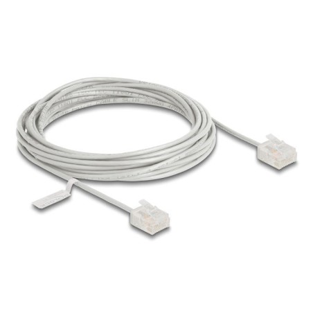 Delock rj45 cable de red cat.6 utp ultra slim 5 m gris con kurzen machon