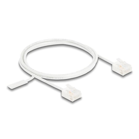 Delock rj45 cable de red cat.6 utp ultra slim 1 m blanco con kurzen machon