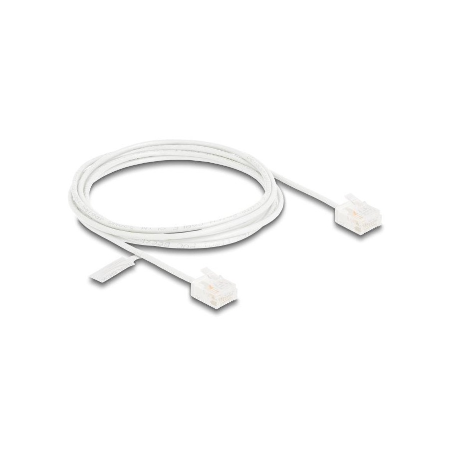 Delock rj45 cable de red cat.6 utp ultra slim 2 m blanco con kurzen machon