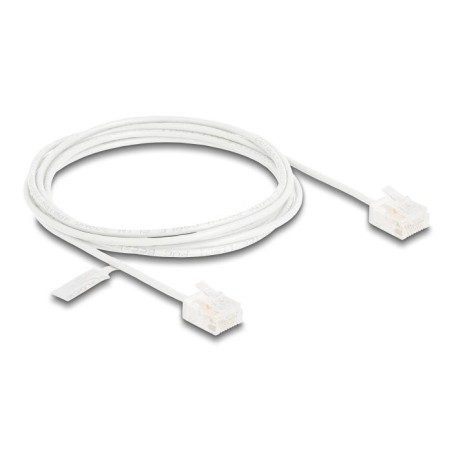Delock rj45 cable de red cat.6 utp ultra slim 2 m blanco con kurzen machon