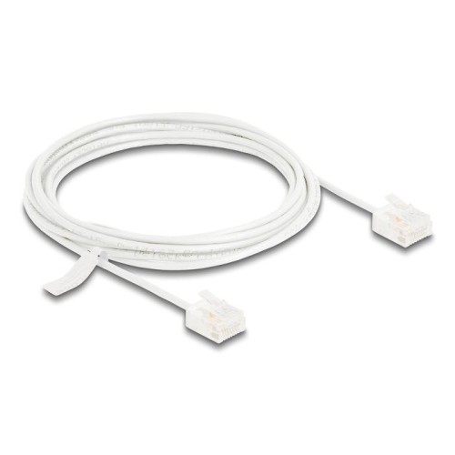 Delock rj45 cable de red cat.6 utp ultra slim 3 m blanco con kurzen machon