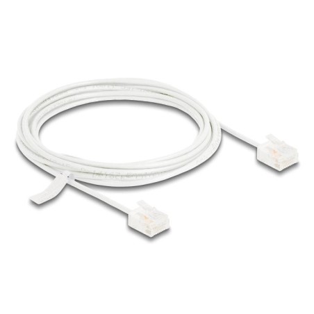 Delock rj45 cable de red cat.6 utp ultra slim 3 m blanco con kurzen machon