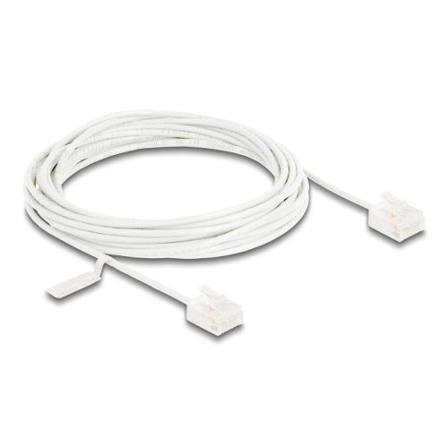 Delock rj45 cable de red cat.6 utp ultra slim 5 m blanco con kurzen machon