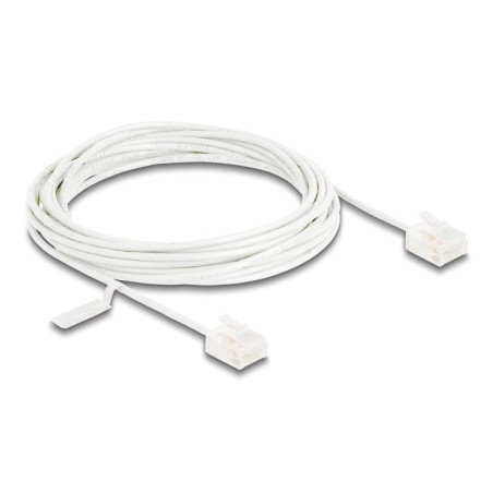 Delock rj45 cable de red cat.6 utp ultra slim 5 m blanco con kurzen machon