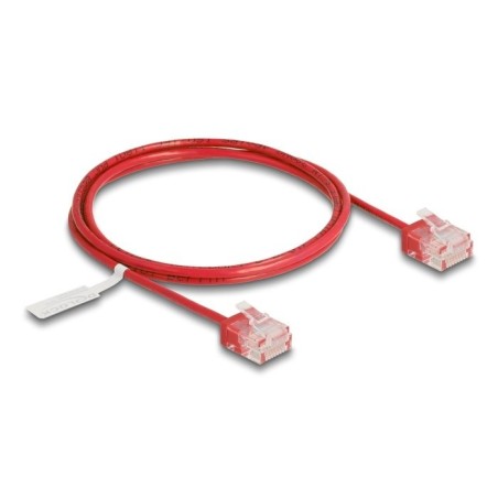 Delock rj45 cable de red cat.6 utp ultra slim 1 m rojo con kurzen machon