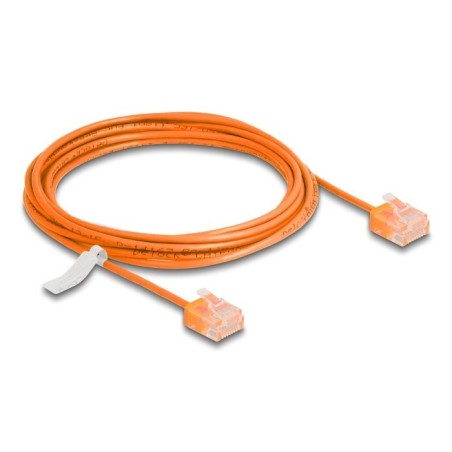 Delock rj45 cable de red cat.6 utp ultra slim 3 m naranja con kurzen machon