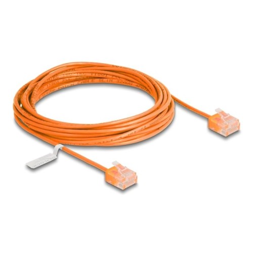 Delock rj45 cable de red cat.6 utp ultra slim 5 m naranja con kurzen machon