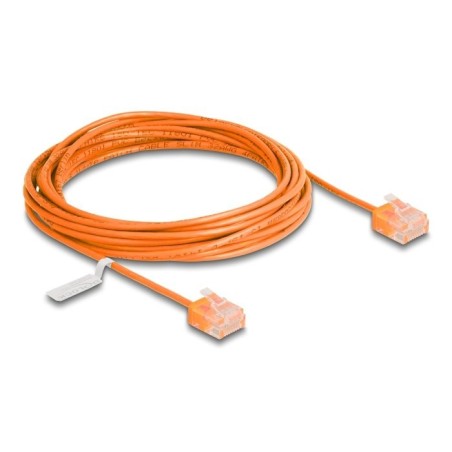 Delock rj45 cable de red cat.6 utp ultra slim 5 m naranja con kurzen machon