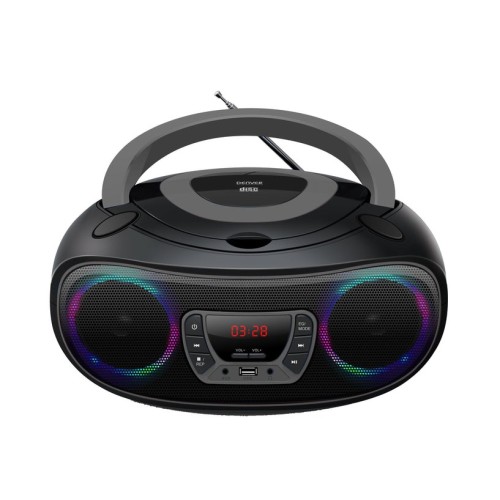 Reproductor cd denver tcl-212btgrey 2*2w salida radio fm mp3 usb función bluetooh luces led