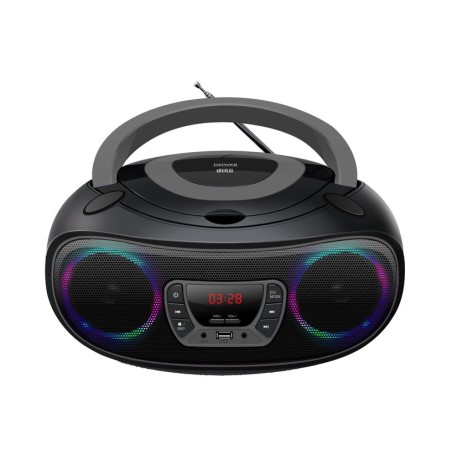 Reproductor cd denver tcl-212btgrey 2*2w salida radio fm mp3 usb función bluetooh luces led