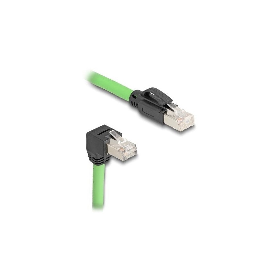 Delock rj45 cable de red cat.6a macho a macho unten angular sf/utp s