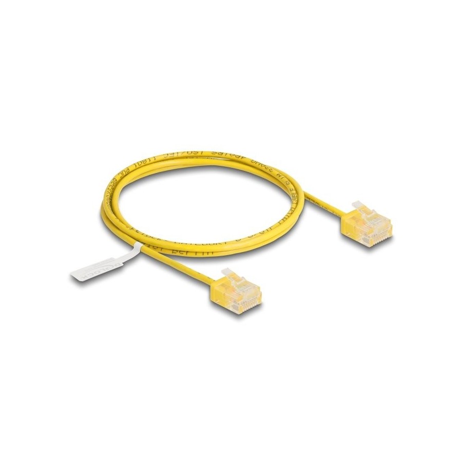 Delock rj45 cable de red cat.6 utp ultra slim 1 m amarillo con kurzen machon