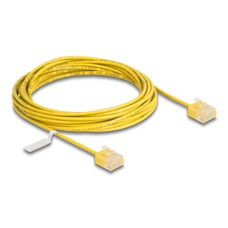 Delock rj45 cable de red cat.6 utp ultra slim 5 m amarillo con kurzen machon