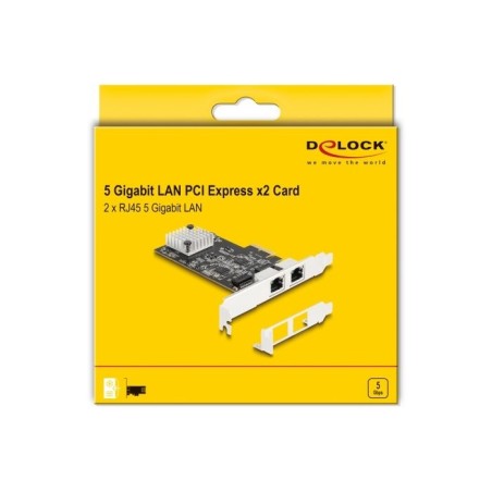 Delock pci express x2 tarjeta a 2 x rj45 5 gigabit lan rtl8126