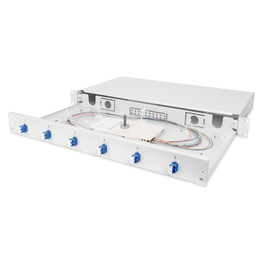 Digitus caja de empalme de fibra óptica, equipada, lc, os2 - 1u - 19"