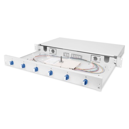 Digitus caja de empalme de fibra óptica, equipada, lc, os2 - 1u - 19"