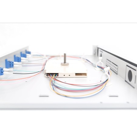 Digitus caja de empalme de fibra óptica, equipada, lc, os2 - 1u - 19"