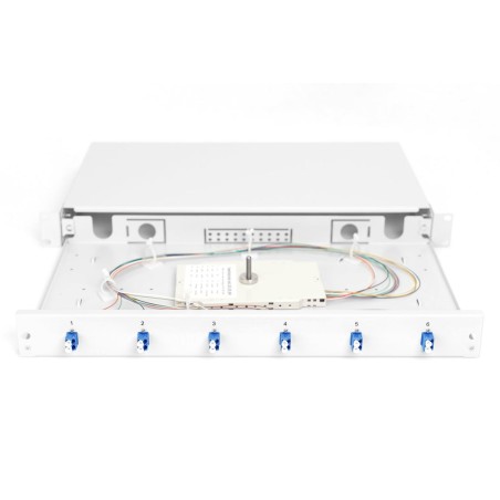 Digitus caja de empalme de fibra óptica, equipada, lc, os2 - 1u - 19"