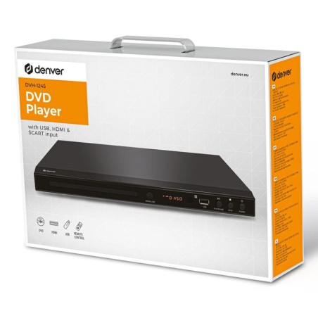 Reproductor dvd denver dvh-1245 hdmi hasta 1080p usb player scart coaxial multi región decodificador dolby digital