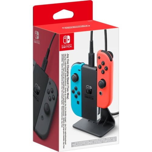Soporte de carga nintendo joy-con, estación de carga negra, para 2 mandos 10014639