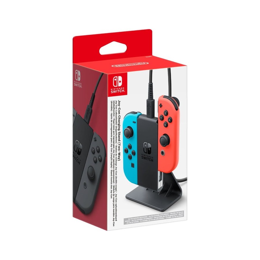 Soporte de carga nintendo joy-con, estación de carga negra, para 2 mandos 10014639
