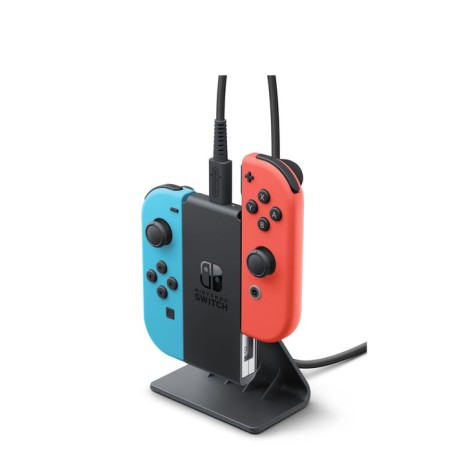 Soporte de carga nintendo joy-con, estación de carga negra, para 2 mandos 10014639