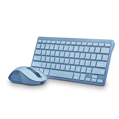 Teclado y ratón inalámbricos ngs fantasy kit blue azul