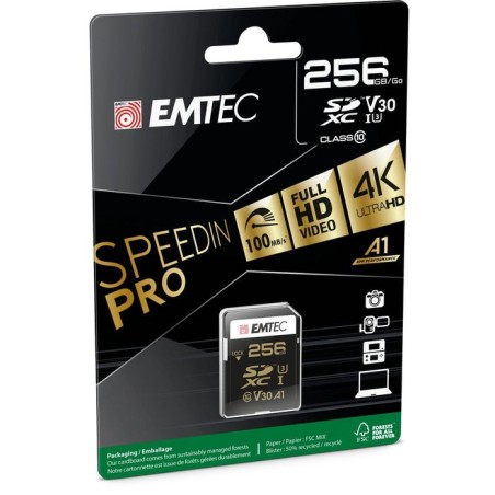Emtec sd 256gb uhs-i u3 v30 speedin pro