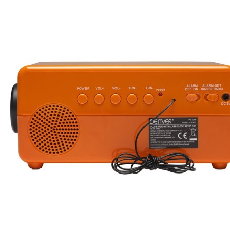 Despertador denver cr-425 fm alarma al timbre o radio flip retro dígitos batería