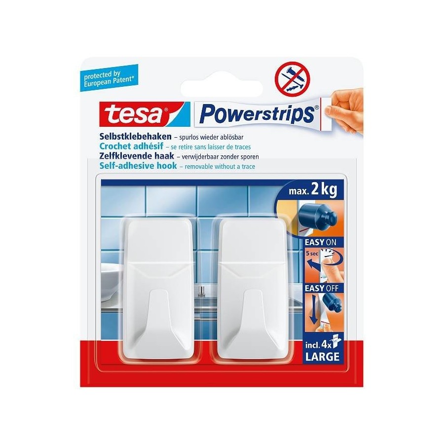 Tesa powerstrips interior gancho toallero blanco
