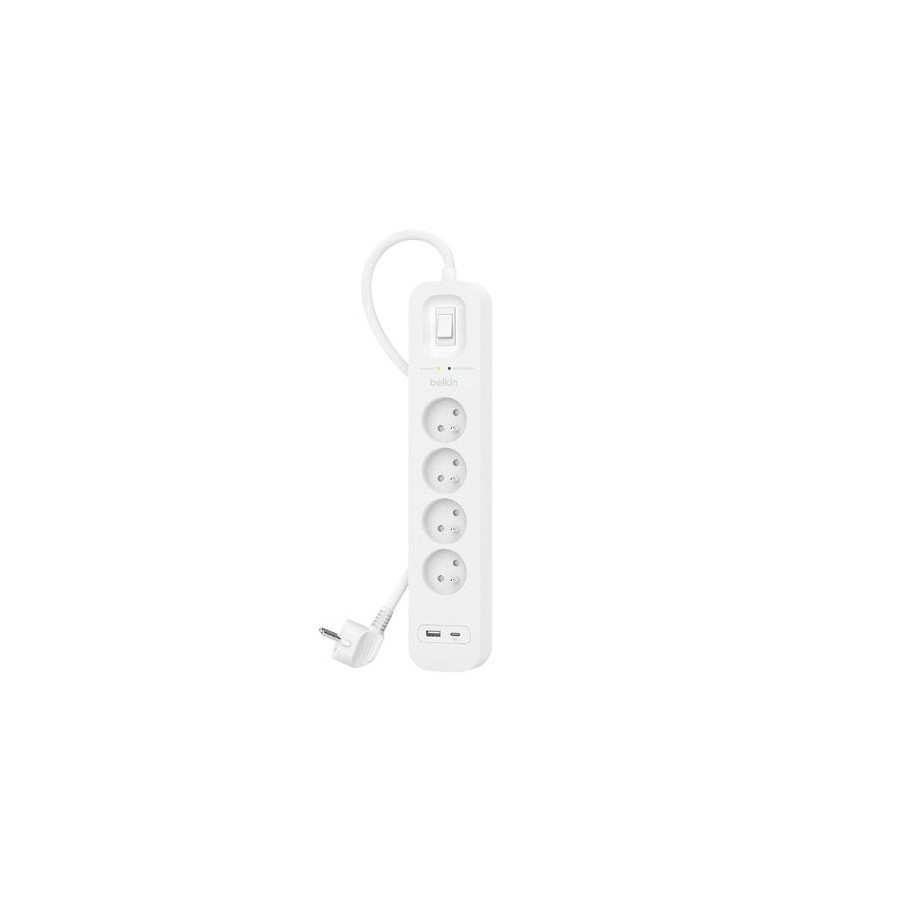 Belkin srb001ca2m limitador de tensión blanco 4 salidas ac 2 m