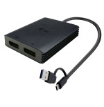 I-tec usb-a/usb-c dual 4k/60 hz displayport video adapter
