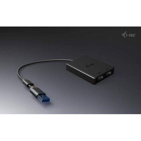 I-tec usb-a/usb-c dual 4k/60 hz displayport video adapter