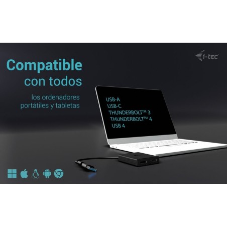 I-tec usb-a/usb-c dual 4k/60 hz displayport video adapter