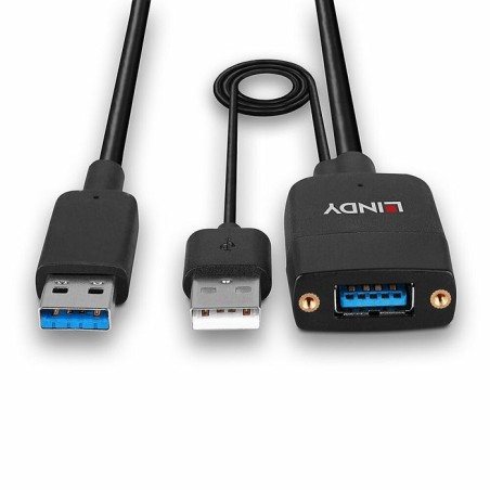 Lindy 43357 hub de interfaz usb 3.2 gen 2 (3.1 gen 2) type-a 100 mbit/s negro