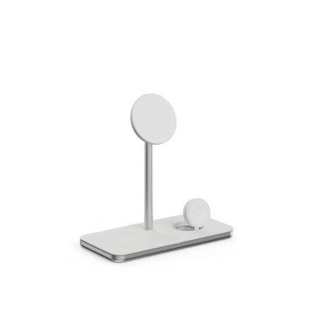 Soporte base de carga inalambrico 3en1 magsafe plata linq carga magnética qi2/ certificación mfi para apple watch