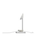 Soporte base de carga inalambrico 3en1 magsafe plata linq carga magnética qi2/ certificación mfi para apple watch