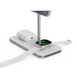 Soporte base de carga inalambrico 3en1 magsafe plata linq carga magnética qi2/ certificación mfi para apple watch