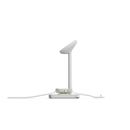 Soporte base de carga inalambrico 3en1 magsafe plata linq carga magnética qi2/ certificación mfi para apple watch