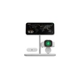 Soporte base de carga inalambrico 3en1 magsafe plata linq carga magnética qi2/ certificación mfi para apple watch