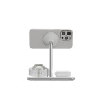 Soporte base de carga inalambrico 3en1 magsafe plata linq carga magnética qi2/ certificación mfi para apple watch