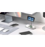 Soporte base de carga inalambrico 3en1 magsafe plata linq carga magnética qi2/ certificación mfi para apple watch