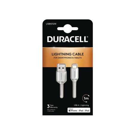 Cable usb lightning duracell usb5012w usb macho lightning macho 1m blanco