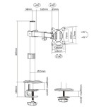 Soporte de mesa equip 650166 para 1 pantalla 17"-32" brazo inclinable y giratorio 360 color blanco