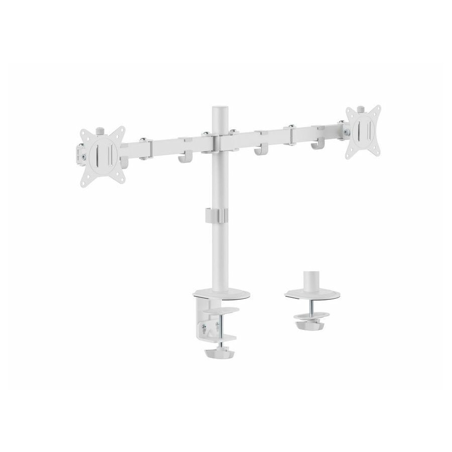 Soporte de mesa equip 650167 para 2 pantallas 17"-32" brazo inclinable y giratorio 360 color blanco