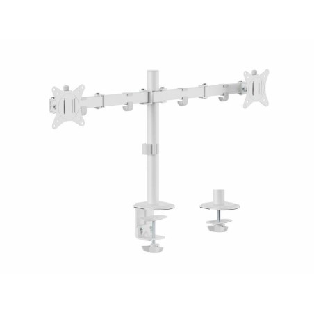 Soporte de mesa equip 650167 para 2 pantallas 17"-32" brazo inclinable y giratorio 360 color blanco
