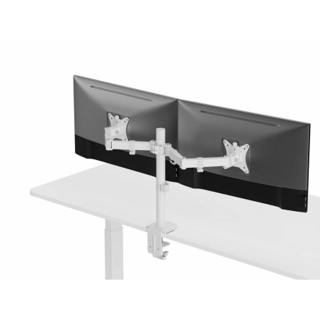Soporte de mesa equip 650167 para 2 pantallas 17"-32" brazo inclinable y giratorio 360 color blanco