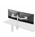 Soporte de mesa equip 650167 para 2 pantallas 17"-32" brazo inclinable y giratorio 360 color blanco