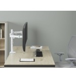 Soporte de mesa equip 650167 para 2 pantallas 17"-32" brazo inclinable y giratorio 360 color blanco